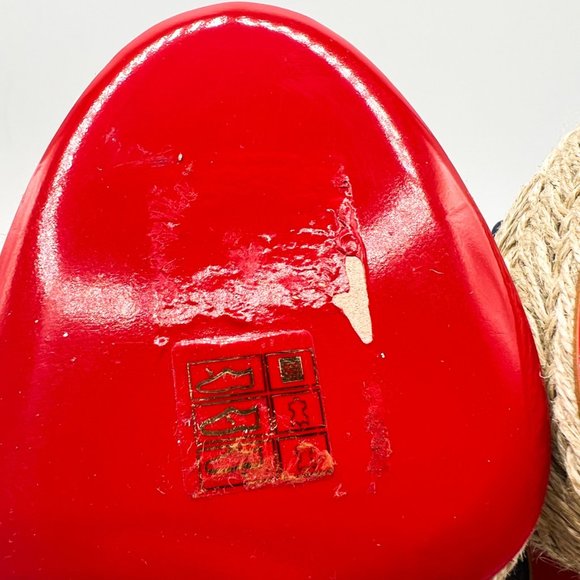 Christian Louboutin Super Mariza Denim Platform Red Bottom Espadrilles Sz 37 - Picture 12 of 12